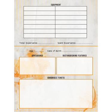 Hunter: The Reckoning RPG - Expanded Character Sheet Journal - Thirsty Meeples