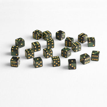 Full Pack of D6s: Bottle Green & Gold - Thirsty Meeples