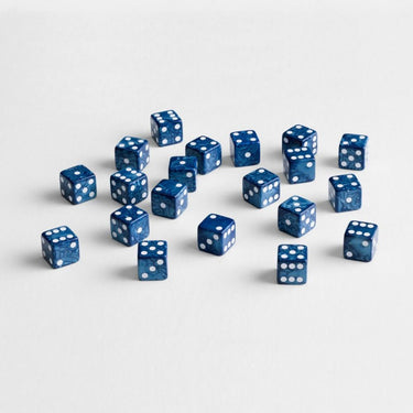 Full Pack of D6s: Cobalt & White - Thirsty Meeples
