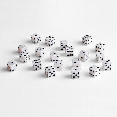 Full Pack of D6s: Pearl & Black - Thirsty Meeples