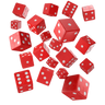Full Pack of D6s: Red/White - Thirsty Meeples