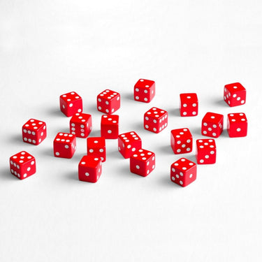 Full Pack of D6s: Red/White - Thirsty Meeples