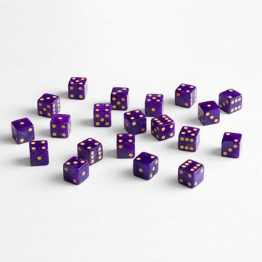 Full Pack of D6s: Shimmering Purple & Gold