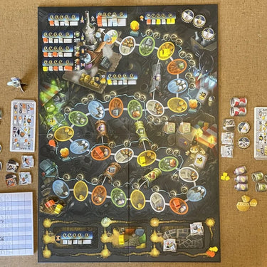 Family game First Rat by Pegasus Spiele, showing colorful game components and artwork on the game box.