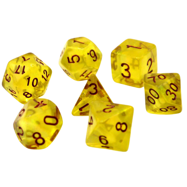 Transparent Dice Set: Ginger Yellow