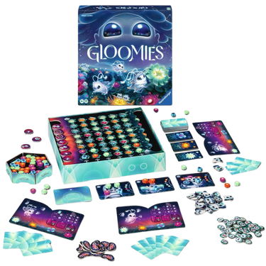 Ravensburger Gloomies family game box with colorful cartoon characters and playful design.