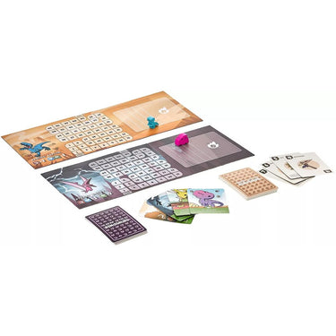 Unstable Games Happy Little Dinosaurs 5-6 Player Expansion for party games, showing colorful game components and box.