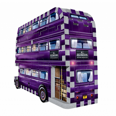 Wrebbit 3D Harry Potter Knight Bus mini puzzle featuring detailed miniature replica of the iconic magical bus.