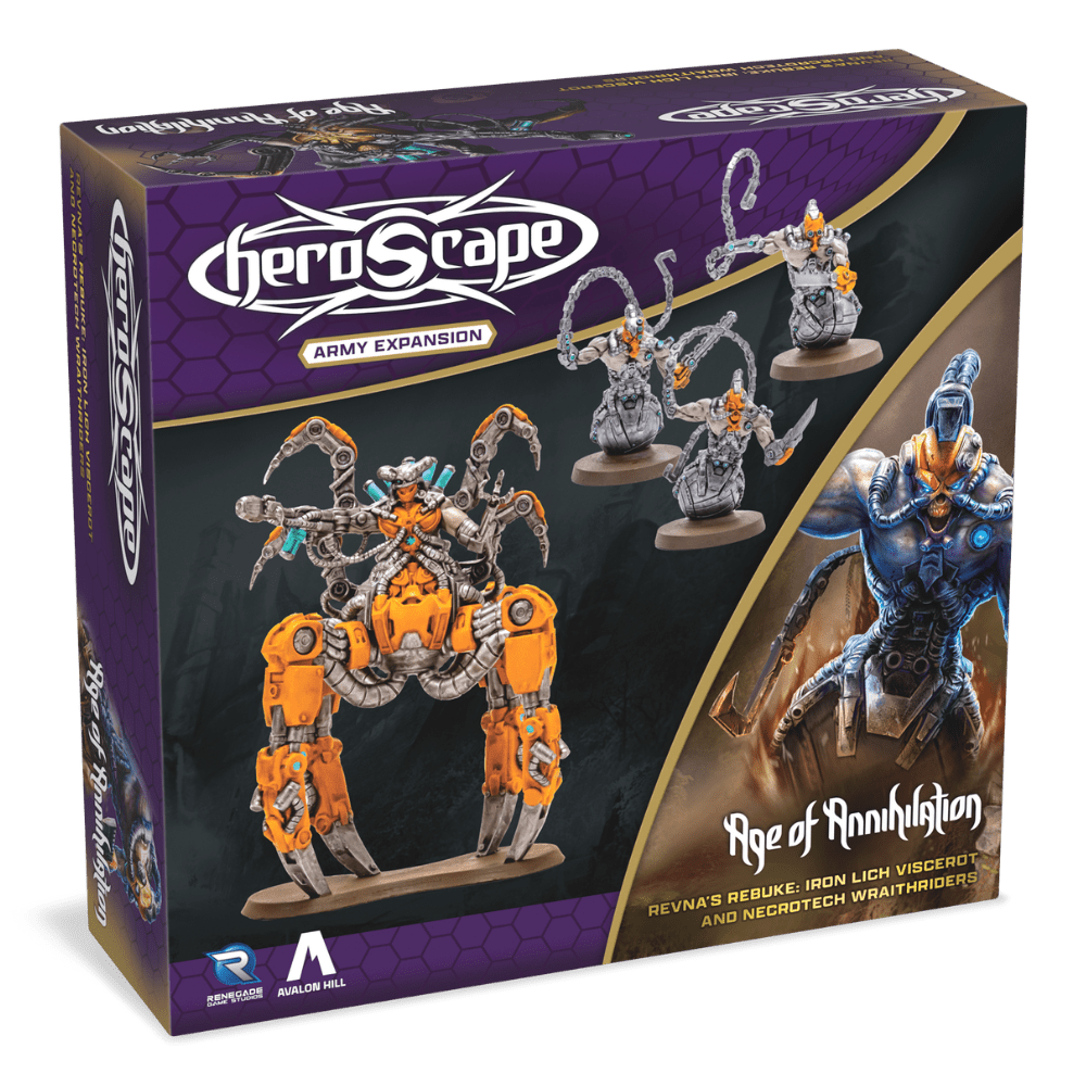 Heroscape: Revna's Rebuke – Iron Lich Viscerot and Necrotech Wraithriders Army Expansion (PRE-ORDER)