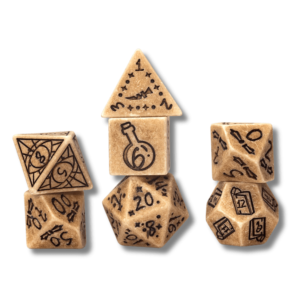 Illusory Stone RPG Dice Set: Sandstone (PRE-ORDER)