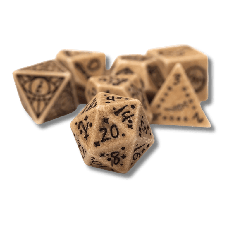 Illusory Stone RPG Dice Set: Sandstone (PRE-ORDER)