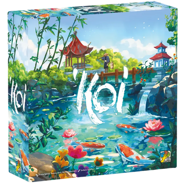 Abstract game Koi by dV Giochi featuring colorful koi fish artwork on the game box.