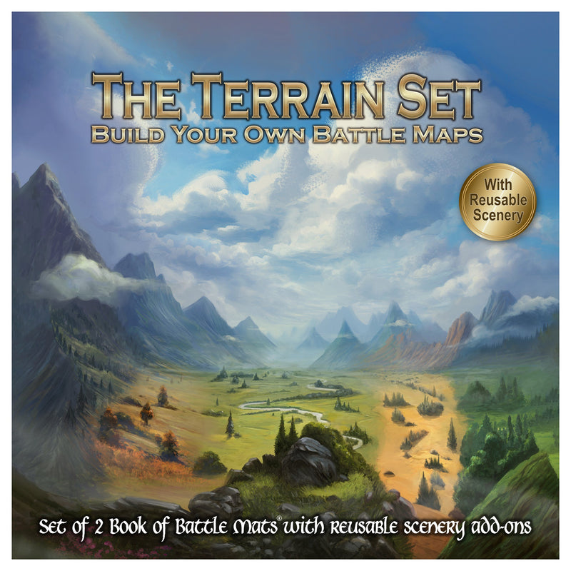 The Terrain Set: Set of 2 Battle Map Books with Scenery Stickers (PRE-ORDER)