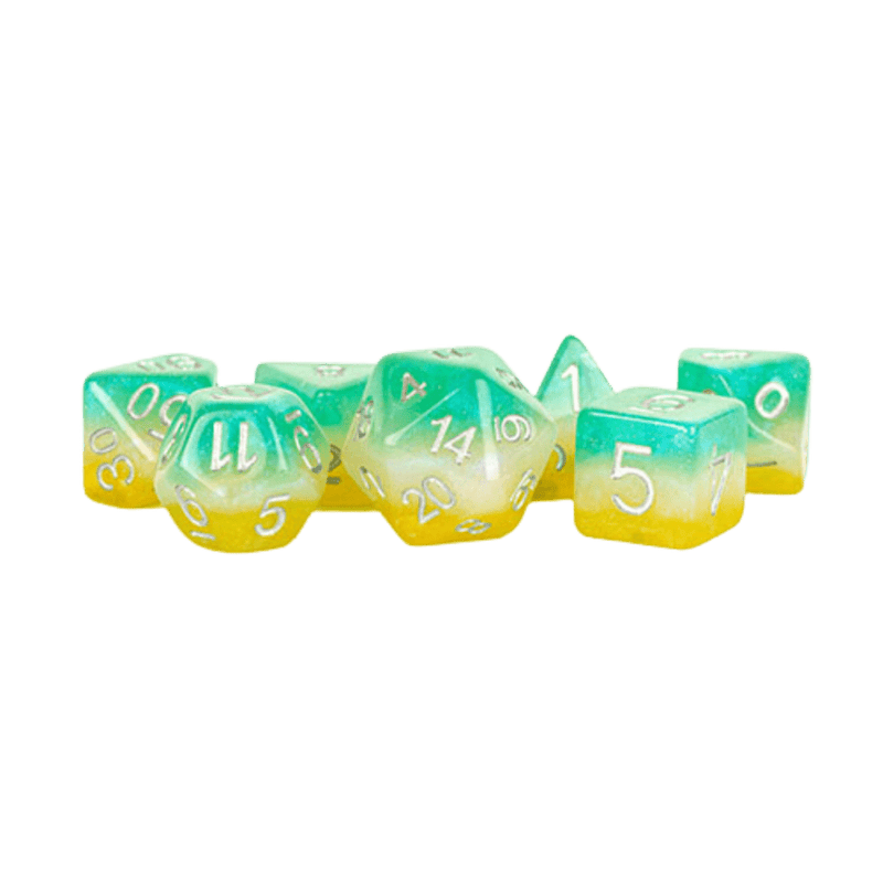 Layered Stardust Tropics 16mm Resin Poly Dice Set