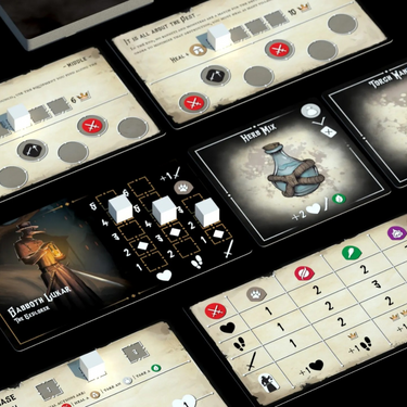 Light in the Dark strategy game by Archona Games, featuring a dark-themed game box with intricate artwork and game components.