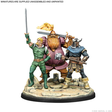 Marvel: Crisis Protocol – Valkyrie on Elendil & Warriors Three - Thirsty Meeples