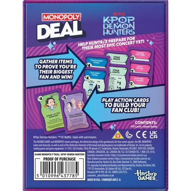 Monopoly Deal: K-Pop Demon Hunters