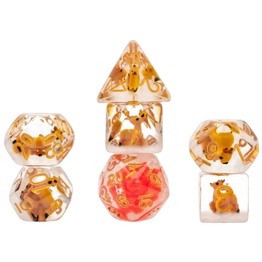 FanRoll Reindeer and Santa D20 resin dice set