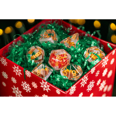 FanRoll Christmas resin dice in the box