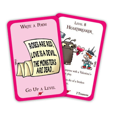Munchkin Valentines party game by Steve Jackson Games featuring colorful cards and themed illustrations for fun, festive gameplay.