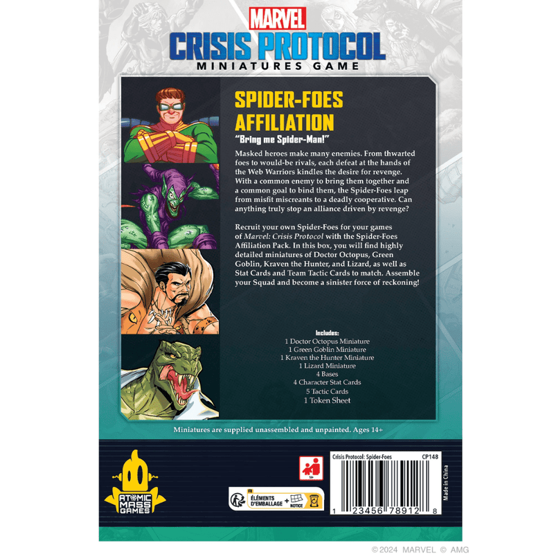 Marvel: Crisis Protocol – Spider-Foes Affiliation Pack (PRE-ORDER)
