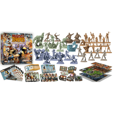 Marvel Zombies X-Men Resistance strategy game by CMON Limited, featuring zombie-themed Marvel X-Men characters and gameplay components.