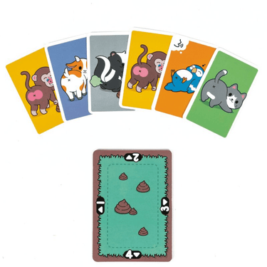 Professor Puzzle May Contain Butts party game with colorful illustrated cards and humorous designs for fun gatherings.
