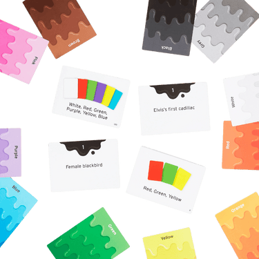 Colorbrain Mini party game by Big Potato featuring colorful cards and compact design for quick, fun trivia challenges.