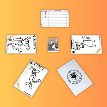Image of MonsDRAWsity party game by Deep Water Games featuring colorful drawing cards and game components on a table.