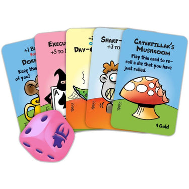 Munchkin Wonderland party game by Steve Jackson Games featuring colorful card illustrations and whimsical fantasy-themed artwork.