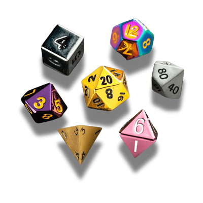 Mystery Misfit Metal Polyhedral Dice Set