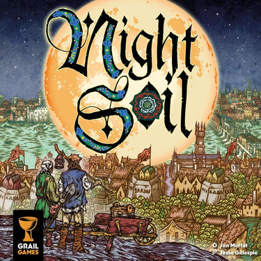 Night Soil strategy game by Grail Games, featuring a colorful game board and components for immersive gameplay.