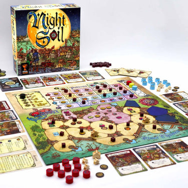 Night Soil strategy game by Grail Games shown in the image, featuring detailed game board and components for immersive gameplay.