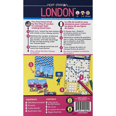 Blue Orange Next Station: London family game box with colorful train and city map design, suitable for family fun and game nights.