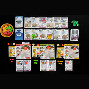 Neanderthal second edition strategy game by Sierra Madre Games, showing a game board with prehistoric-themed pieces and tokens.