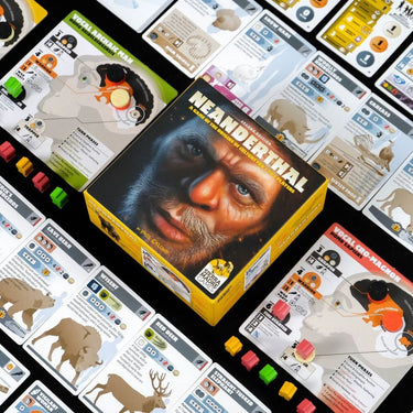 Neanderthal Second Edition strategy game by Sierra Madre Games featuring prehistoric-themed game components and artwork.