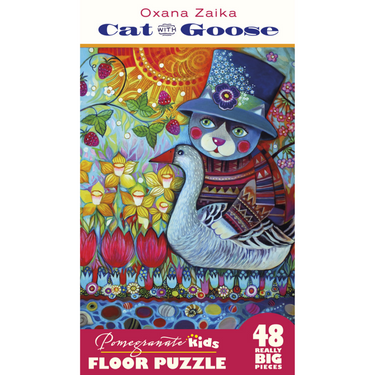 Oxana Zaika: Cat with Goose Floor Puzzle - Thirsty Meeples