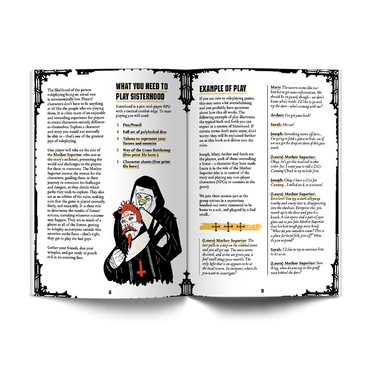 Sisterhood RPG: Core Rulebook interior spread