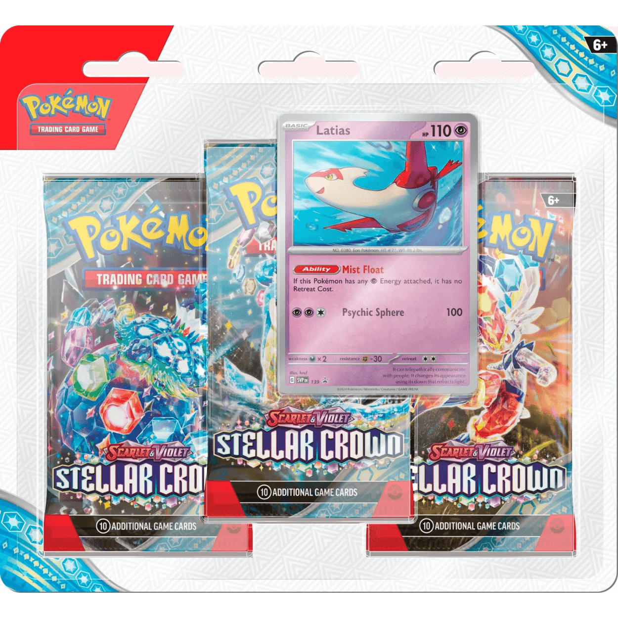 Pokemon TCG: SV07 Stellar Crown 3-Pack Booster (Latias)