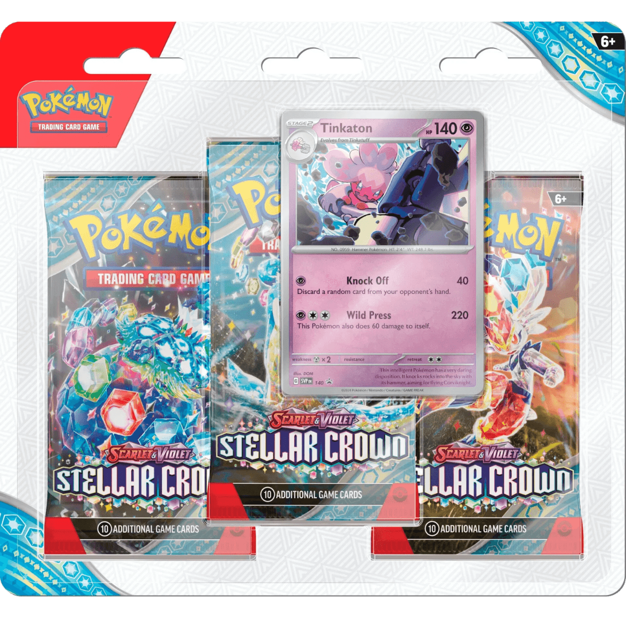 Pokemon TCG: SV07 Stellar Crown 3-Pack Booster (Tinkaton)