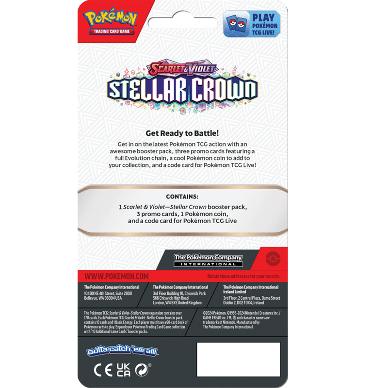 Pokemon TCG: SV07 Stellar Crown Premium Checklane Blister (Iron Thorns)