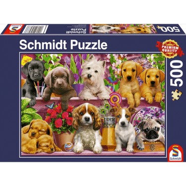 Puppies on the Shelf (500 Pieces)