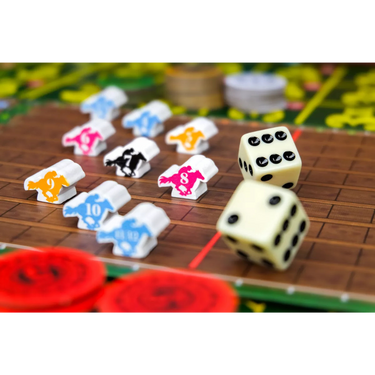Ready Set Bet party game by Alderac Entertainment Group featuring colorful cards and game components on a table.