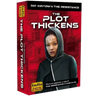 Image of The Resistance: The Plot Thickens party game by Indie Boards & Cards, showing colorful game components and cards on a table.