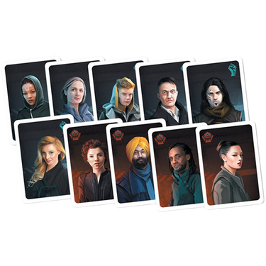 Image of The Resistance: The Plot Thickens party game by Indie Boards & Cards, showing colorful game components and cards.