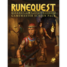 RuneQuest Gamemaster Screen Pack by Chaosium, featuring a sturdy RPG screen with game reference sheets and artwork for immersive gameplay.