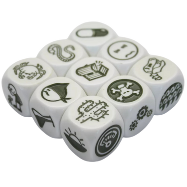 Zygomatic Rory's Story Cubes Eco Blister Voyages party game with illustrated dice on a white background.