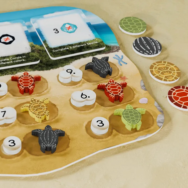 Shallow Sea: Nesting Season strategy game box by Bad Comet featuring colorful ocean-themed artwork on the cover.