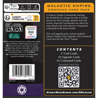 Star Wars: Legion - Galactic Empire Command Card Pack