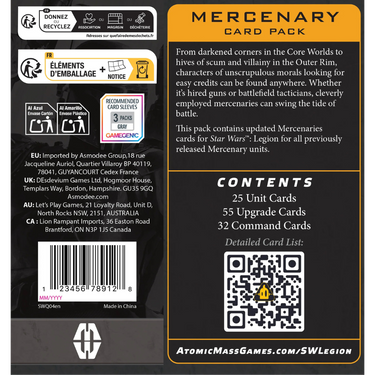 Star Wars: Legion - Mercenary Card Pack